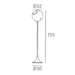 DESIGN BY US Ballroom gulvlampe, lilla, glass, håndblåst, dimbar| Gulvlamper