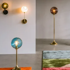 DESIGN BY US Ballroom gulvlampe, lilla, glass, håndblåst, dimbar| Gulvlamper