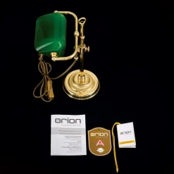 ORION Banklampe Harvard, messing/grønn, høyde 32 cm