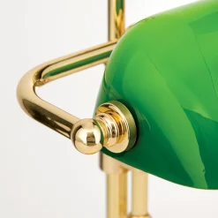 ORION Banklampe Harvard, messing/grønn, høyde 32 cm