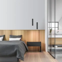 JUST LIGHT. GmbH BARE LYS. Fest hengelampe med oppladbar LED, svart, jern| Led-Innendørs