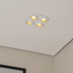 BEGA LED innfelt spot Studio Line, hvit/messing, 4 lyskilder. Hot