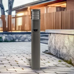 BEGA LED-gatelampe 85061AK3, grå, 3000 K, støpt aluminium| Gatebelysning, Pullert Belysning