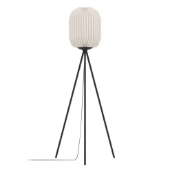 EGLO Belgrave gulvlampe, høyde 141,5 cm, svart/hvit, metall Hot