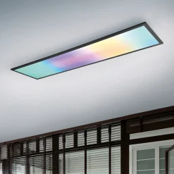 Reality Leuchten Beta LED-taklampe, lengde 119 cm, svart, RGBW, CCT| Butikkbelysning|Kontorbelysning