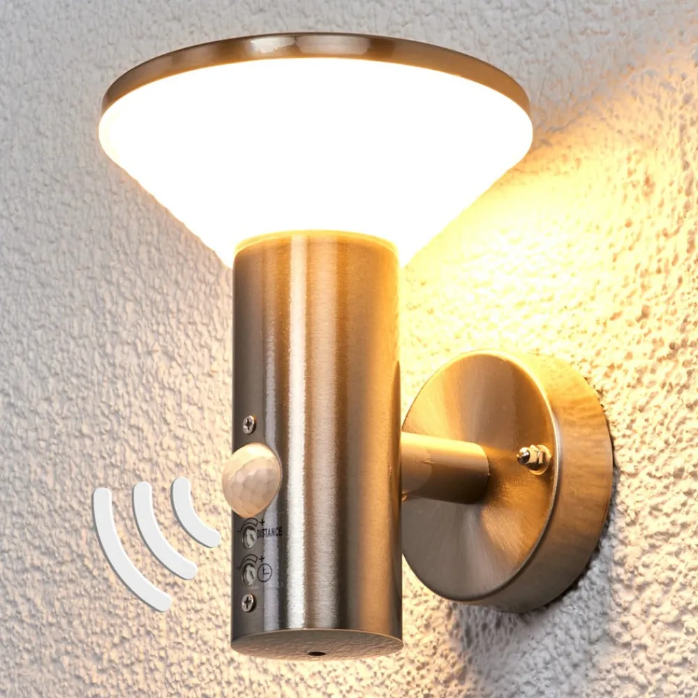 Lindby Bevegelsesmelder vegglampe Tiga til utebruk, LED| Vegglamper Med Sensor|Utebelysning Med Sensor