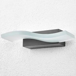 Lindby Bølgeformet LED-utevegglampe Jirka Outlet