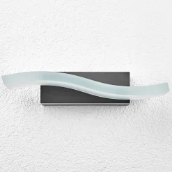 Lindby Bølgeformet LED-utevegglampe Jirka Outlet