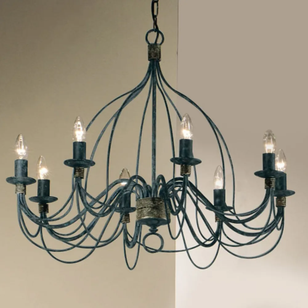 Kögl Blåsvart FILO lysekrone med åtte lys| Lysekroner