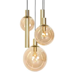 Steinhauer Bollique hengelampe, 5 lyskilder, rund, messing, GU10 + E27| Pendellamper