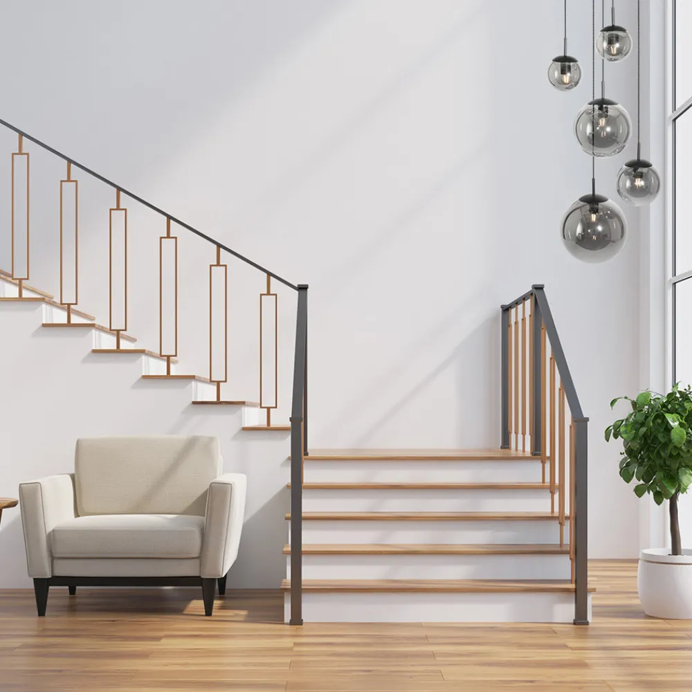 Steinhauer Bollique hengelampe, røykgrå/svart, glass, 5 lyskilder Sale