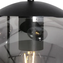 Steinhauer Bollique hengelampe, røykgrå/svart, glass, 5 lyskilder Sale