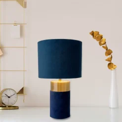 Näve Bordlampe 3189512, tekstilskjerm, blå Outlet