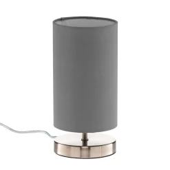 Brilliant Bordlampe Clarie med grå stoffskjerm| Bordlamper