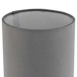 Brilliant Bordlampe Clarie med grå stoffskjerm| Bordlamper