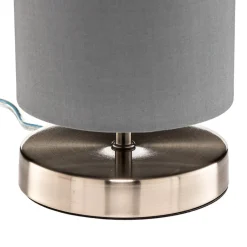 Brilliant Bordlampe Clarie med grå stoffskjerm| Bordlamper