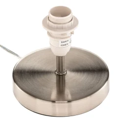 Brilliant Bordlampe Clarie med grå stoffskjerm| Bordlamper