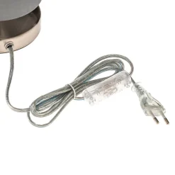 Brilliant Bordlampe Clarie med grå stoffskjerm| Bordlamper