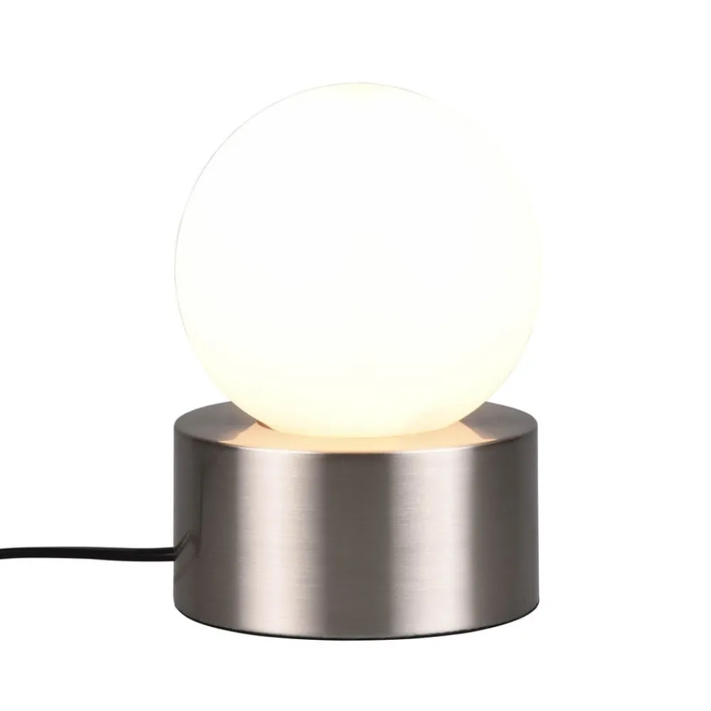 Reality Leuchten Bordlampe Countess, opalglass, metallfot nikkel| Bordlamper