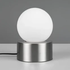 Reality Leuchten Bordlampe Countess, opalglass, metallfot nikkel| Bordlamper