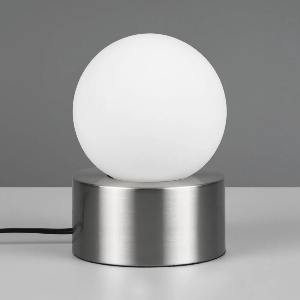Reality Leuchten Bordlampe Countess, opalglass, metallfot nikkel| Bordlamper
