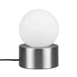 Reality Leuchten Bordlampe Countess, opalglass, metallfot nikkel| Bordlamper