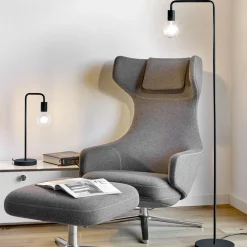 Trio Lighting Bordlampe Diallo uten skjerm matt svart| Bordlamper