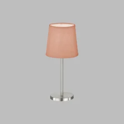 FH Lighting Bordlampe Eve linskjerm nikkel/rosa| Bordlamper