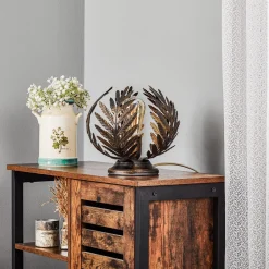 ONLI Bordlampe Felce som bregne i bronse, høyde 24 cm| Bordlamper