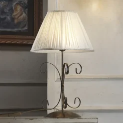 ONLI Bordlampe Grande Odino, 1 lyskilde, bronsefarget, tekstil Outlet