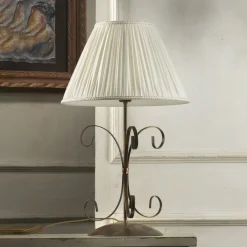 ONLI Bordlampe Grande Odino, 1 lyskilde, bronsefarget, tekstil Outlet