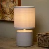 Lucide Bordlampe Greasby med tekstilskjerm, grå