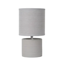 Lucide Bordlampe Greasby med tekstilskjerm, grå