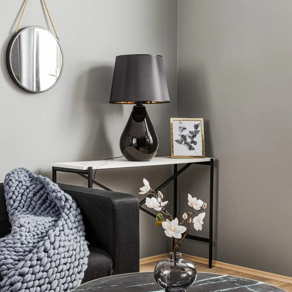 TK Lighting Bordlampe Lacrima, svart/gull| Bordlamper