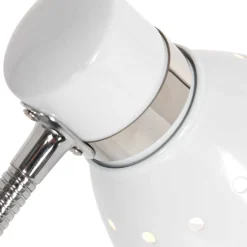 Steinhauer Bordlampe med fjær, hvit, metall, fleksibel arm, med bryter Hot