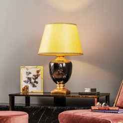 ONLI Bordlampe Mozart i speilgrå/gull| Bordlamper