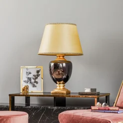 ONLI Bordlampe Mozart i speilgrå/gull| Bordlamper