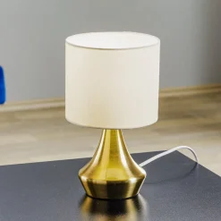 ONLI Bordlampe Ottone med tekstilskjerm, messing| Bordlamper
