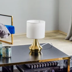 ONLI Bordlampe Ottone med tekstilskjerm, messing| Bordlamper