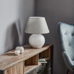 ONLI Bordlampe Sfera, høyde 53 cm, hvit/grå Online