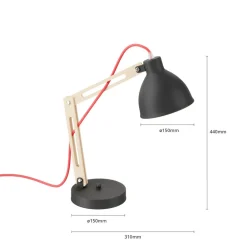 Lamkur Bordlampe Skansen, justerbar, svart Hot