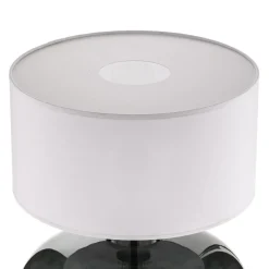 Argon Bordlampe Skien, skjerm hvit, glassfot røykgrå| Bordlamper