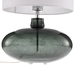 Argon Bordlampe Skien, skjerm hvit, glassfot røykgrå| Bordlamper