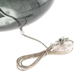 Argon Bordlampe Skien, skjerm hvit, glassfot røykgrå| Bordlamper