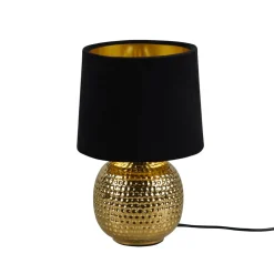 Reality Leuchten Bordlampe Sophia med keramisk fot, svart/gull| Bordlamper