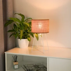 Duolla Bordlampe Trixi med trådramme hvit/beige, stoff, E14 Online