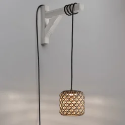 Bover Nans S/16/H LED-hengelampe, støpsel, brun| Pendellamper Utendørs