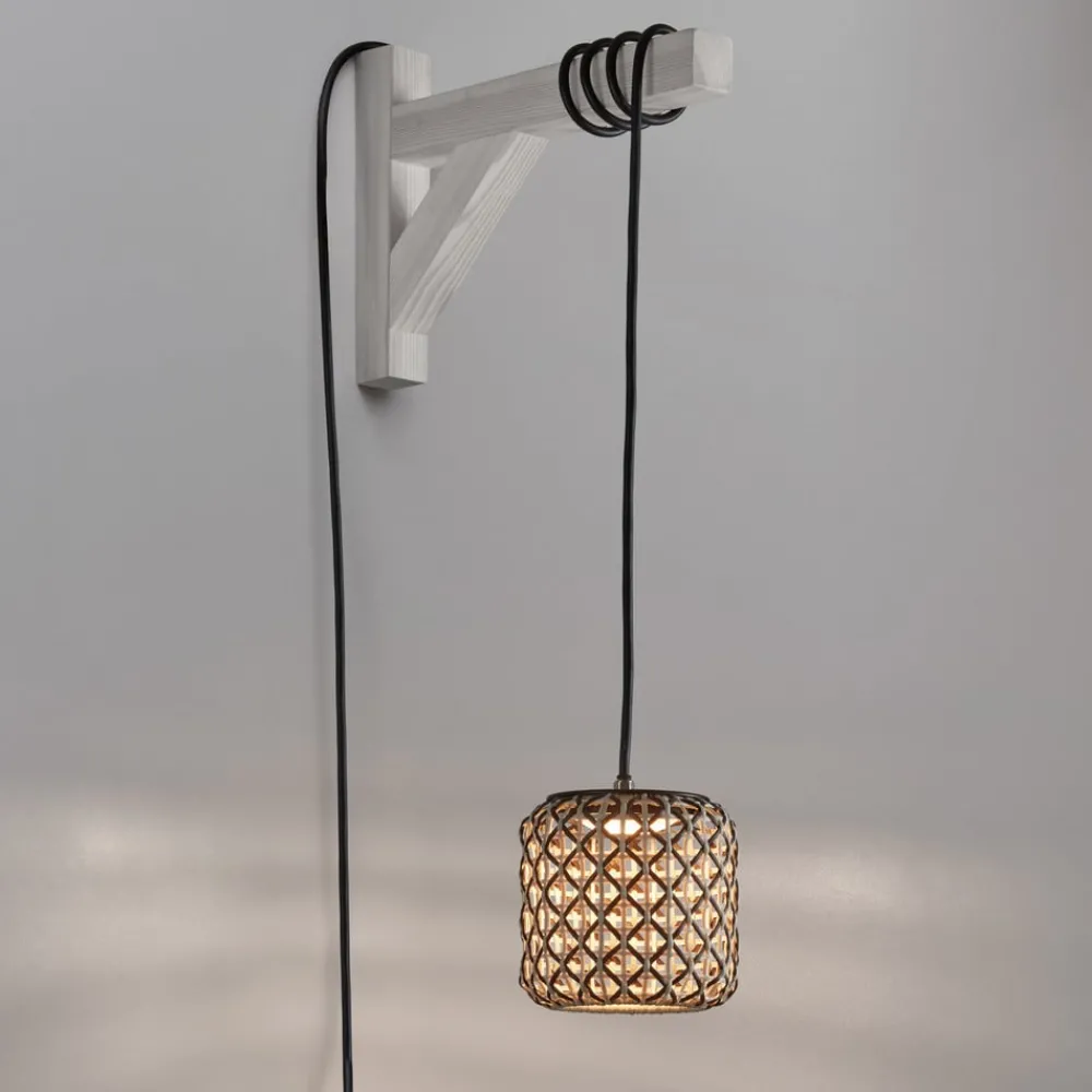 Bover Nans S/16/H LED-hengelampe, støpsel, brun| Pendellamper Utendørs