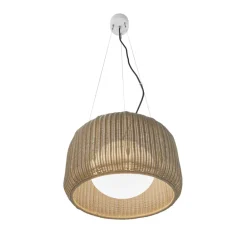 Bover utendørs pendellampe Fora S, naturhvit/beige, Ø 50 cm Outlet