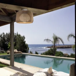 Bover utendørs taklampe Fora, naturhvit/beige, Ø 50 cm| Taklamper Utendørs